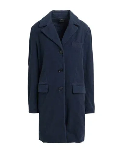 Aspesi Woman Coat Midnight Blue Size S Cotton, Elastane