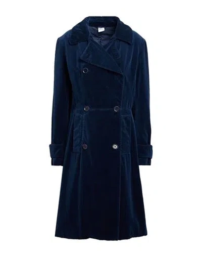 Aspesi Woman Coat Navy Size 8 Cotton In Blue