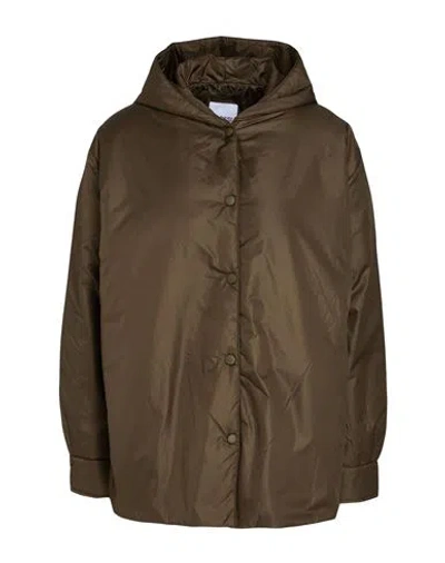 Aspesi Woman Jacket Military Green Size Xs Polyamide In Brown