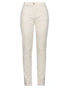 Aspesi Woman Jeans Beige Size 6 Lyocell, Cotton, Elastane In White