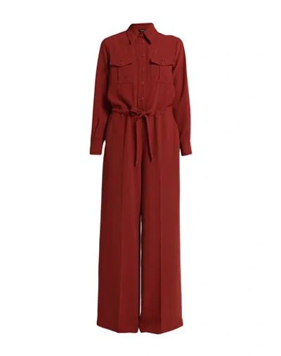 Aspesi Woman Jumpsuit Rust Size 6 Polyester In Red