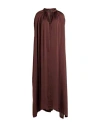 Aspesi Woman Maxi Dress Chocolate Brown Size S Silk In Brown