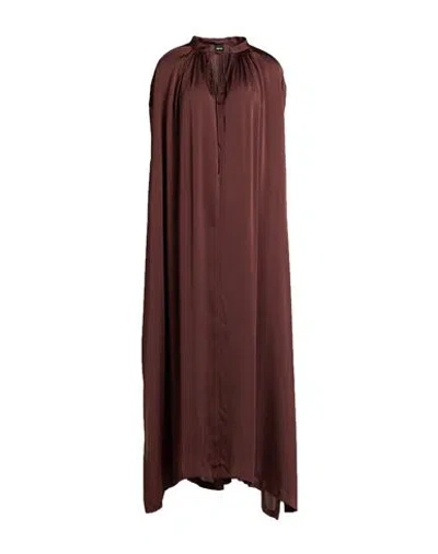 Aspesi Woman Maxi Dress Chocolate Brown Size S Silk