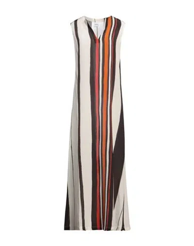Aspesi Woman Maxi Dress Dark Brown Size 4 Silk