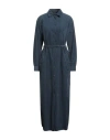 Aspesi Woman Maxi Dress Deep Teal Size 8 Cotton In Blue