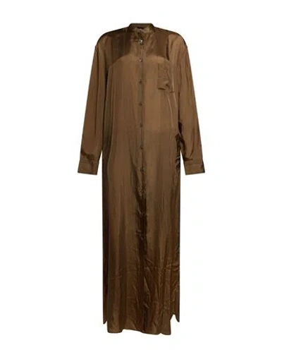 Aspesi Woman Maxi Dress Khaki Size 00 Acetate, Cupro In White