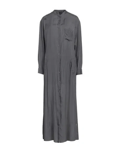 Aspesi Woman Maxi Dress Lead Size 4 Acetate, Cupro In Grey
