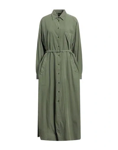 Aspesi Woman Maxi Dress Military Green Size 10 Cotton