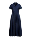 Aspesi Woman Maxi Dress Navy Blue Size 8 Cotton