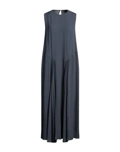 Aspesi Woman Maxi Dress Slate Blue Size 10 Viscose