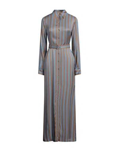 Aspesi Woman Maxi Dress Slate Blue Size 10 Viscose