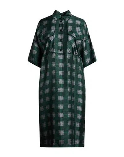 Aspesi Woman Midi Dress Green Size 2 Silk