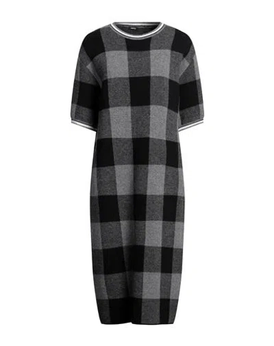 Aspesi Woman Midi Dress Lead Size 4 Wool In Gray