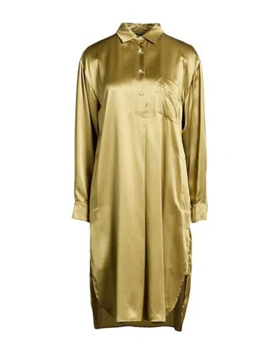 Aspesi Woman Midi Dress Light Green Size 2 Silk In Gold