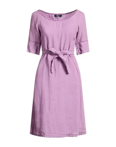 Aspesi Woman Midi Dress Lilac Size 12 Linen In Purple