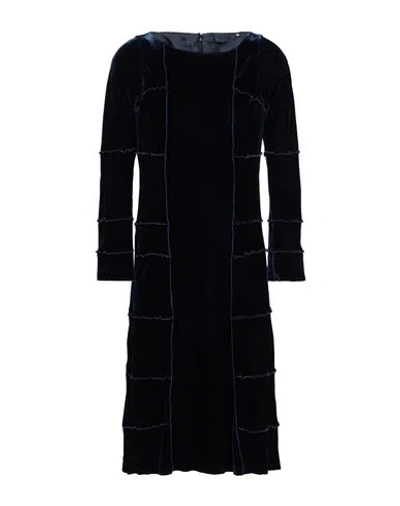 Aspesi Woman Midi Dress Midnight Blue Size 12 Viscose, Silk In Animal Print