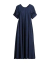 Aspesi Woman Midi Dress Midnight Blue Size 8 Cotton
