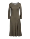Aspesi Woman Midi Dress Military Green Size L Wool In Green