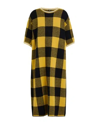 Aspesi Woman Midi Dress Mustard Size 6 Wool