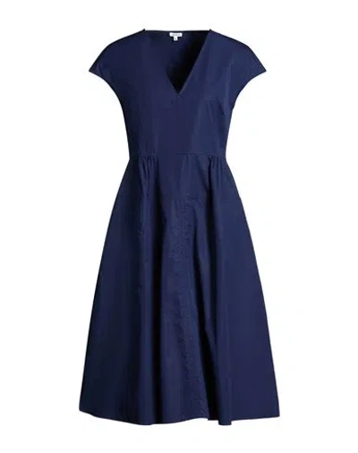 Aspesi Woman Midi Dress Navy Size 10 Cotton In Blue