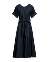 Aspesi Woman Midi Dress Navy Blue Size 8 Cotton