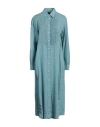Aspesi Woman Midi Dress Pastel Blue Size 6 Linen
