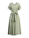 Aspesi Woman Midi Dress Sage Green Size 4 Cotton