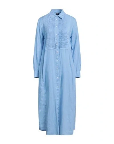 Aspesi Woman Midi Dress Sky Blue Size 2 Linen