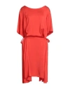 Aspesi Woman Midi Dress Tomato Red Size 4 Viscose