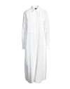 Aspesi Woman Midi Dress White Size 4 Linen