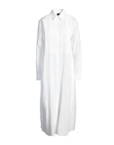 Aspesi Woman Midi Dress White Size 4 Linen In White