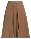 Aspesi Woman Midi Skirt Camel Size 4 Cotton, Elastane In Beige