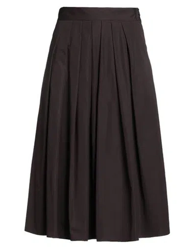 Aspesi Woman Midi Skirt Dark Brown Size 6 Cotton