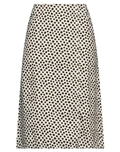 Aspesi Woman Midi Skirt Ivory Size 10 Cotton In White