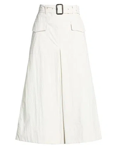 Aspesi Woman Midi Skirt Light Grey Size S Polyamide In White