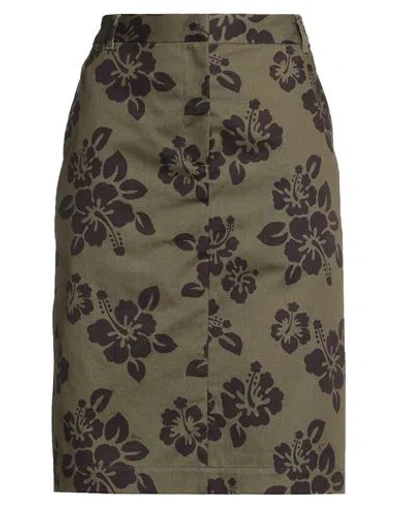 Aspesi Woman Midi Skirt Military Green Size 6 Cotton