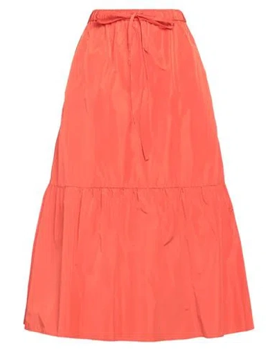 Aspesi Woman Midi Skirt Orange Size 6 Polyester