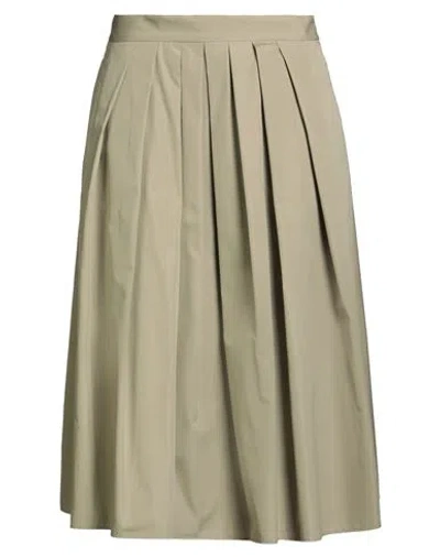 Aspesi Woman Midi Skirt Sage Green Size 12 Cotton In Neutral