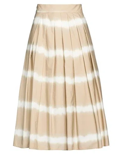 Aspesi Woman Midi Skirt Sand Size 6 Cotton In Neutral