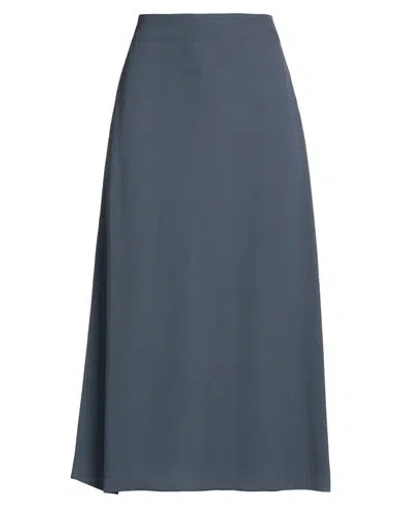 Aspesi Woman Midi Skirt Slate Blue Size 6 Viscose