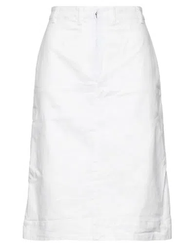 Aspesi Woman Midi Skirt White Size 2 Cotton, Elastane