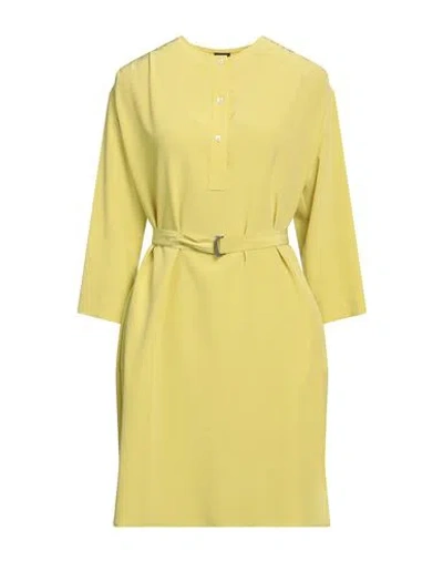 Aspesi Woman Mini Dress Acid Green Size 4 Silk In Yellow