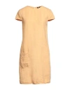 Aspesi Short-sleeve Linen Dress In Orange