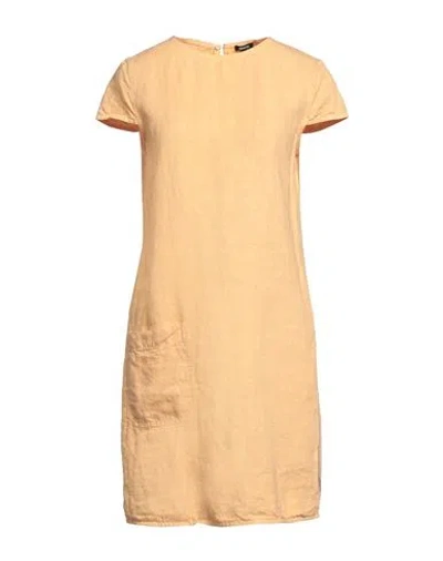 Aspesi Short-sleeve Linen Dress In Orange