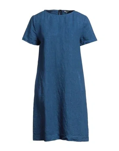 Aspesi Woman Mini Dress Blue Size 10 Linen