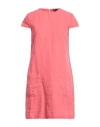 Aspesi Woman Mini Dress Coral Size 4 Linen In Red