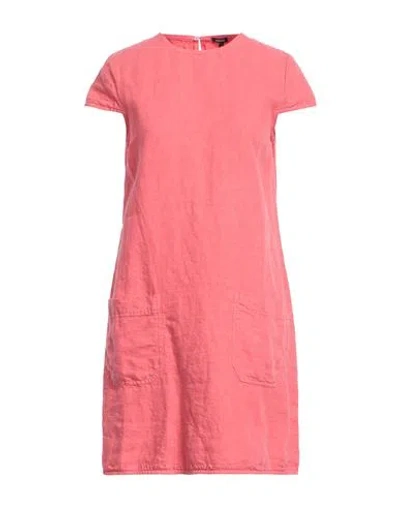 Aspesi Woman Mini Dress Coral Size 4 Linen In Red
