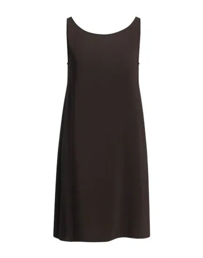 Aspesi Woman Mini Dress Dark Brown Size 10 Triacetate, Polyester