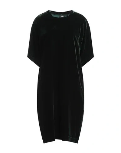 Aspesi Woman Mini Dress Dark Green Size 6 Viscose, Silk In Green
