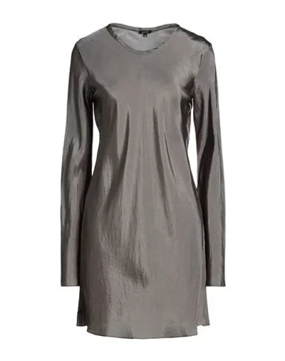 Aspesi Woman Mini Dress Military Green Size 4 Acetate, Cupro In Gray
